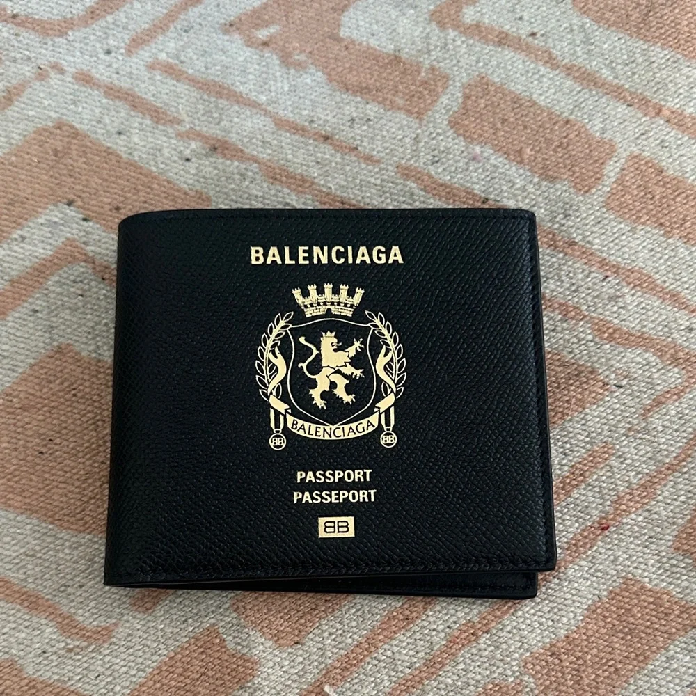 Balenciaga Black and Gold Passport Cover